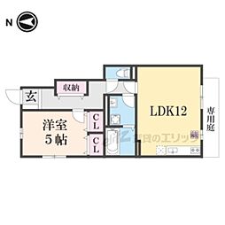ヴェルコートB 1LDKの間取図画像