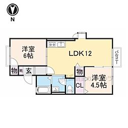 ハイツ堂前 2LDKの間取図画像