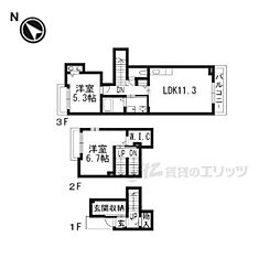 アースフィールドハチマン 2LDKの間取図画像