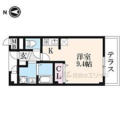 リバーレイクヒルズ 1Kの間取図画像