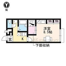 レオパレスあいのつちやま 1Kの間取図画像