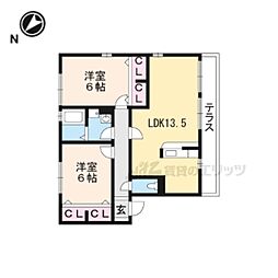 ドリームスクウエアF 2LDKの間取図画像