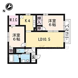 アンシャンテオオギ 2LDKの間取図画像