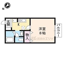 エストヴィラージュ2 1Kの間取図画像