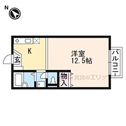 ブライトソレム ワンルームの間取図画像