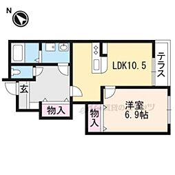 ブライトハウス瀬田A 1LDKの間取図画像