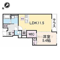 サリエンテ 1LDKの間取図画像