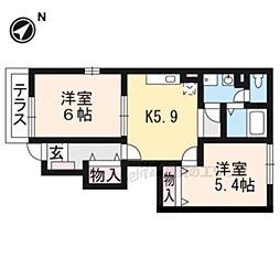 セレッソST2 2DKの間取図画像