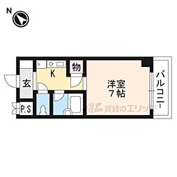 萱野ビル 1Kの間取図画像