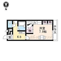 レオパレスベルハイム笠山 1Kの間取図画像