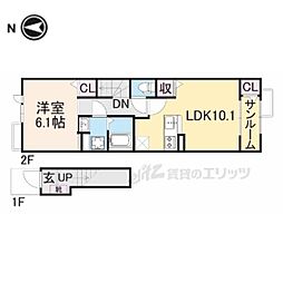 エンジェル1 1LDKの間取図画像