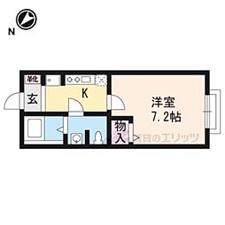 ピュアウォーターシュウエイ 1Kの間取図画像