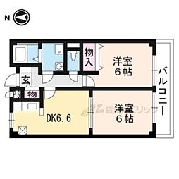 リブサイドNK 2DKの間取図画像