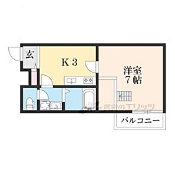 ヴィラシオン水戸 1Kの間取図画像