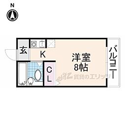 コーポサンライズ ワンルームの間取図画像
