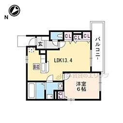 ジェルメハナミヅキ2 1LDKの間取図画像