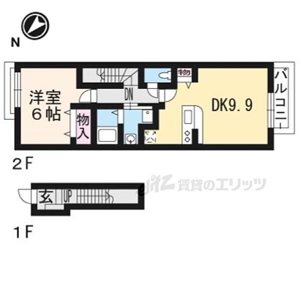 滋賀県大津市大萱４丁目(賃貸アパート1LDK・2階・42.37㎡)の写真 その2