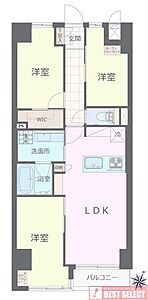 間取り:*採光・通風良好な2階部分の南東向き3LDK+WIC* 間取り:*採光・通風良好な2階部分の南東向き3LDK+WIC*