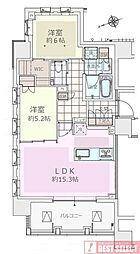 アトラス麻布十番 2LDKの間取図画像