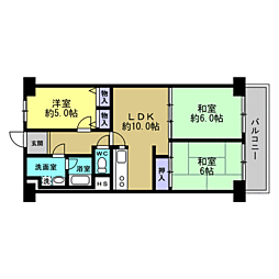 カネボウ加島グリーンマンション 3LDKの間取り