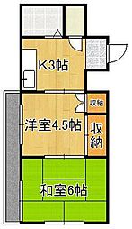 アベニュー医生ヶ丘 2Kの間取図画像