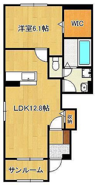 カレント・ヴィラ ｜福岡県遠賀郡岡垣町野間2丁目(賃貸アパート1LDK・1階・50.13㎡)の写真 その2