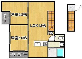 Shift  ｜ 福岡県北九州市若松区小敷ひびきの3丁目（賃貸アパート2LDK・2階・55.30㎡） その2