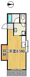 ヒルサイドアベニュー ワンルームの間取図画像