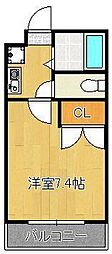 ラビータ本城A棟 1Kの間取図画像