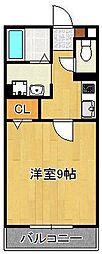 ロイヤルコートM 1Kの間取図画像
