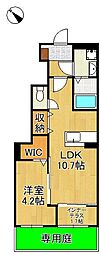 ボンシャンス楠木 1LDKの間取図画像