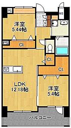 レジェンド157 2LDKの間取図画像