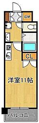 オークランドアサート折尾 ワンルームの間取図画像