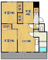 サルヴァトーレ本城 3DKの間取図画像