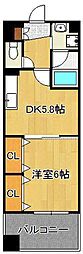 フォレストビュー 1DKの間取図画像
