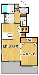 ウィステリア浅川 1LDKの間取図画像