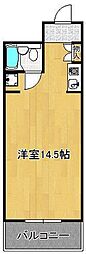 夏井ケ浜リゾートスカイマンション ワンルームの間取図画像