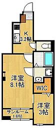 クロス・ハーバー2 2Kの間取図画像