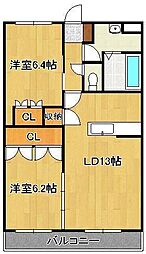 ファルール 2LDKの間取図画像