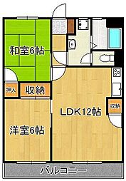 グラン・ジャルダン 2LDKの間取図画像