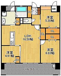レジェンド157 3LDKの間取図画像