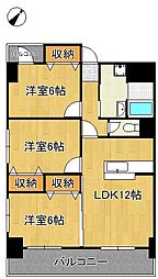 リバーサイド本城 3LDKの間取図画像