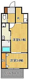 ギャラン力丸 2Kの間取図画像