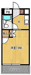 プレアール大浦 1Kの間取図画像