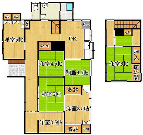 福岡県北九州市若松区用勺町(賃貸一戸建7DK・--・138.97㎡)の写真 その2