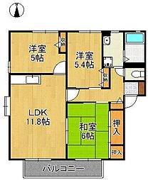ディアス西天神 3LDKの間取図画像