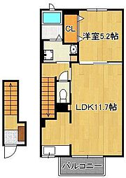 コスタエディフィシオウーノ 1LDKの間取図画像