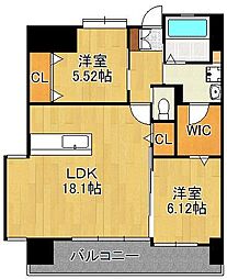 レジェンド筒井町 2LDKの間取図画像