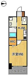 シュライン恵比寿タワーレジデンス 1Kの間取図画像