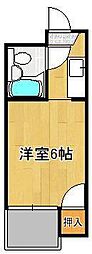 エスポワール幸神2 1Kの間取図画像